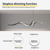 NNEDSZ BAMDECOR A036 Modern LED Linear Pendant Lights with Dimmable LED and Adjustable Hanging Length 120cm -Black