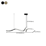 NNEDSZ BAMDECOR A036 Modern LED Linear Pendant Lights with Dimmable LED and Adjustable Hanging Length 120cm -Black
