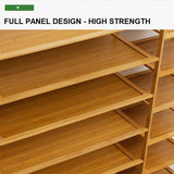 NNEDSZ Blue Cover Six Tier Oxford Cloth Covered Tower Bamboo Wooden Shoe Rack Boot Shelf Stand Storage Organizer
