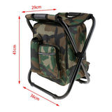 NNEDSZ Portable Folding Backpack Chair Camping Stool Cooler Bag Rucksack Beach Fishing 150kg load comb