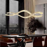 BAMDECOR 1.2m C3601W Wave Crystal Pendant Chandelier Decorative Lighting Lampshade (Brass Gold)