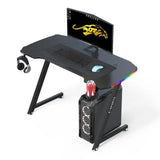 NNEDSZ 140cm New Arrive Computer Table Z Shaped Gaming Desk With RGB Led Lights Gaming Tables