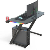 NNEDSZ 140cm New Arrive Computer Table Z Shaped Gaming Desk With RGB Led Lights Gaming Tables