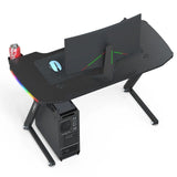 NNEDSZ 140cm New Arrive Computer Table Z Shaped Gaming Desk With RGB Led Lights Gaming Tables