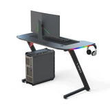 NNEDSZ 140cm New Arrive Computer Table Z Shaped Gaming Desk With RGB Led Lights Gaming Tables