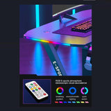 NNEDSZ 140cm New Arrive Computer Table Z Shaped Gaming Desk With RGB Led Lights Gaming Tables