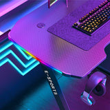 NNEDSZ 140cm New Arrive Computer Table Z Shaped Gaming Desk With RGB Led Lights Gaming Tables