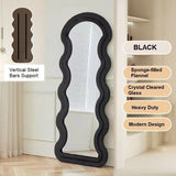 NNEDSZ 1.7m Elegance Curvy Floor Mirror Wavy Full Lenght Curvy Squiggle Full Body Irregular Asymmetrical Floor Home Decor