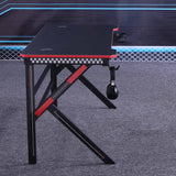 NNEDSZ Gaming Desk Desktop PC Computer Desks Desktop Racing Table Office Laptop Home K-Shaped Legs Black 120cm