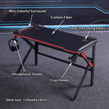 NNEDSZ Gaming Desk Desktop PC Computer Desks Desktop Racing Table Office Laptop Home K-Shaped Legs Black 120cm