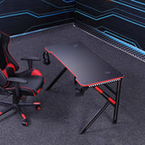 NNEDSZ Gaming Desk Desktop PC Computer Desks Desktop Racing Table Office Laptop Home K-Shaped Legs Black 140cm