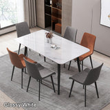 NNEDSZ Minimal List Dining Chairs PU Retro Chair Cafe Kitchen Modern Metal Legs x 2 Brown