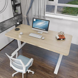 NNEDSZ 140cm Standing Desk Height Adjustable Sit Stand Motorised Grey Dual Motors Frame Black Top