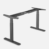 NNEDSZ 140cm Standing Desk Height Adjustable Sit Stand Motorised Grey Dual Motors Frame Black Top