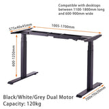 NNEDSZ 140cm Standing Desk Height Adjustable Sit Stand Motorised Grey Dual Motors Frame Maple Top