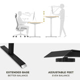 NNEDSZ 140cm Standing Desk Height Adjustable Sit Stand Motorised Grey Dual Motors Frame White Top