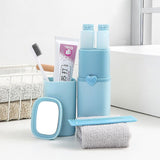 NNEDSZ Portable Toothbrush Holder Tooth Mug Toothpaste Cup Bath Travel Box Accessories Set Pink