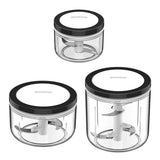NNEDSZ Ecoco 3 Sizes Cutter Set Easy Chopper Mincer Mixer Slicer Dicer Blender Shredder For Onion Garlic Black
