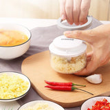 NNEDSZ Ecoco 3 Sizes Cutter Set Easy Chopper Mincer Mixer Slicer Dicer Blender Shredder For Onion Garlic Grey