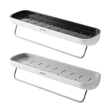 NNEDSZ Bathroom Shelves Organizer Wall Mount Home Towel shelf Shampoo Rack With Towel Bar Storage Rack Bathroom Accessories Black