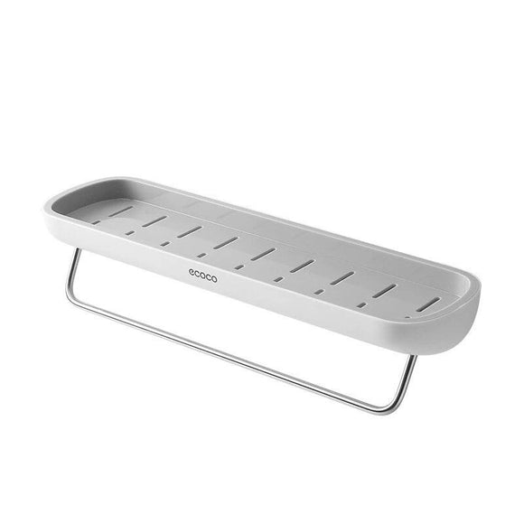 NNEDSZ Bathroom Shelves Organizer Wall Mount Home Towel shelf Shampoo Rack With Towel Bar Storage Rack Bathroom Accessories Grey
