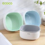 NNEDSZ Ecoco Double Drain Basket Bowl Washing Kitchen Strainer Noodles Vegetables Fruit Sink Supplies Green