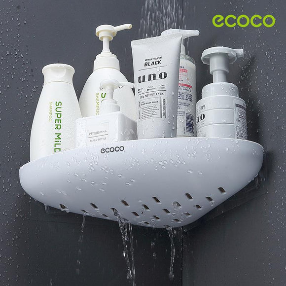 NNEDSZ Ecoco Bathroom Corner Shower Shelf Corner Shower Caddy Shower Storage Organizer Wall Mounted for Bathroom, Kitchen, Toilet Black