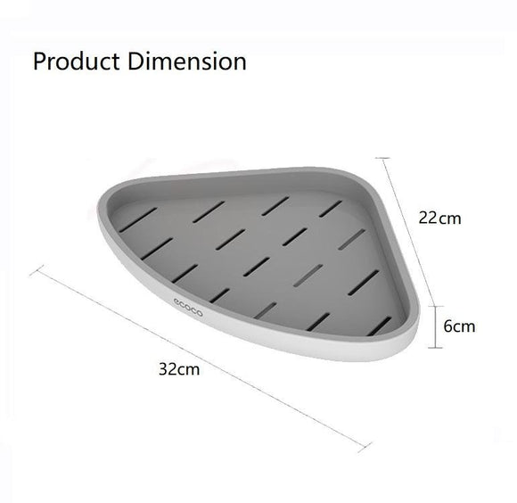 NNEDSZ Ecoco Bathroom Corner Shower Shelf Corner Shower Caddy Shower Storage Organizer Wall Mounted for Bathroom, Kitchen, Toilet Grey