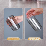NNEDSZ Ecoco Wall-Mounted Toothbrush Holder with 4 Cups and 4 Toothbrush Slots Toiletries Bathroom Storage Rack Grey