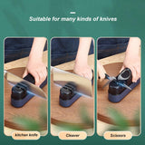 NNEDSZ Multipurpose Ceramic Carbide Knife Shapener For Knives Scissors Cleaver Keychain Grey