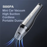 NNEDSZ 5000Pa Handheld Cordless Car Vacuum Cleaner Powerful Suction Portable Mini Home Wet Dry