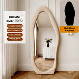 NNEDSZ 1.7m Standing Maiden Mirror Full Length Aesthetic Full Size Floor Mirror Bedroom Creative Modern Deco Cream