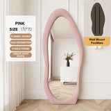 NNEDSZ 1.7m Standing Maiden Mirror Full Length Aesthetic Full Size Floor Mirror Bedroom Creative Modern Deco Pink
