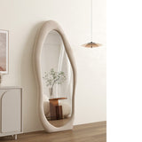 NNEDSZ 1.7m Standing Maiden Mirror Full Length Aesthetic Full Size Floor Mirror Bedroom Creative Modern Deco Pearl White