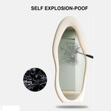 NNEDSZ 1.7m Standing Maiden Mirror Full Length Aesthetic Full Size Floor Mirror Bedroom Creative Modern Deco Pearl White
