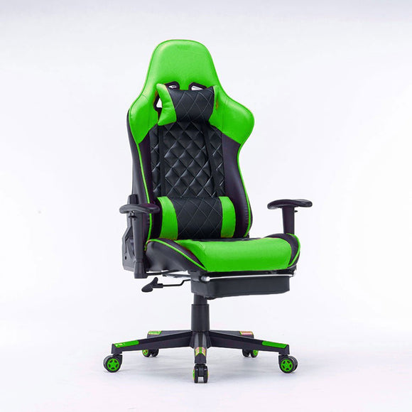 NNEDSZ Gaming Chair Ergonomic Racing chair 165° Reclining Gaming Seat 3D Armrest Footrest Green Black