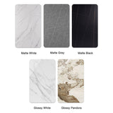 NNEDSZ 120x60cm Glossy White Minimalist Slate Coffee Table Marble Tea Table Living Room Rectangle Cocktail Side Table Solid Metal Legs
