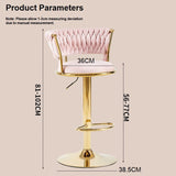 NNEDSZ 2x Height Adjustable Swivel Bar Stool Velvet Golden Base Barstools Chairs Padded Seat- Green