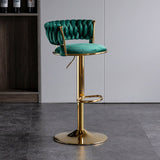 NNEDSZ SERENITà Green Velvet Seat Kitchen Breakfast Bar Stools Counter Height Barstools with Back Cushioned Chairs for Home Bar x2