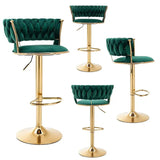 NNEDSZ SERENITà Green Velvet Seat Kitchen Breakfast Bar Stools Counter Height Barstools with Back Cushioned Chairs for Home Bar x2