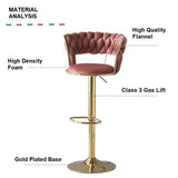 NNEDSZ SERENITà Red Bean Brown Velvet Seat Kitchen Breakfast Bar Stools Counter Height Barstools with Back Cushioned Chairs for Home Bar x2