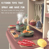 NNEDSZ 65pcs 93cm Children Kitchen Kitchenware Play Toy Simulation Steam SpCooking Set Cookware Tableware Gift Blue Color