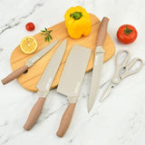 NNEDSZ 6-Piece Kitchen Knife Set Non-Stick Stainless Steel Blades with Universal Knife Block