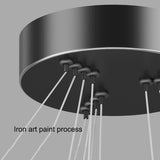 NNEDSZ Black 4 Rings Minimalist LED Pendant Light Adjustable Circular Chandelier