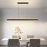 NNEDSZ Modern Minimalist Trapezoid Pendant Light Adjustable LED Bar Light Black