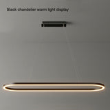 NNEDSZ Modern Minimalist Oval Pendant Light Adjustable LED Chandelier Black