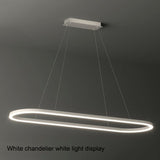 NNEDSZ Modern Minimalist Oval Pendant Light Adjustable LED Chandelier White