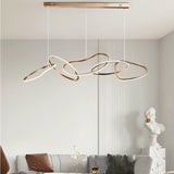 NNEDSZ Nordic Minimalist Rose Gold LED Pendant Light Adjustable Modern Ring Chandelier 150cm