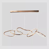 NNEDSZ Nordic Minimalist Rose Gold LED Pendant Light Adjustable Modern Ring Chandelier 150cm