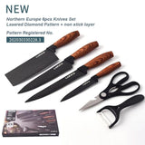 NNEDSZ 6 pieces Kitchen Knife Set Everich Chef Knives Stainless Steel Nonstick Scissor